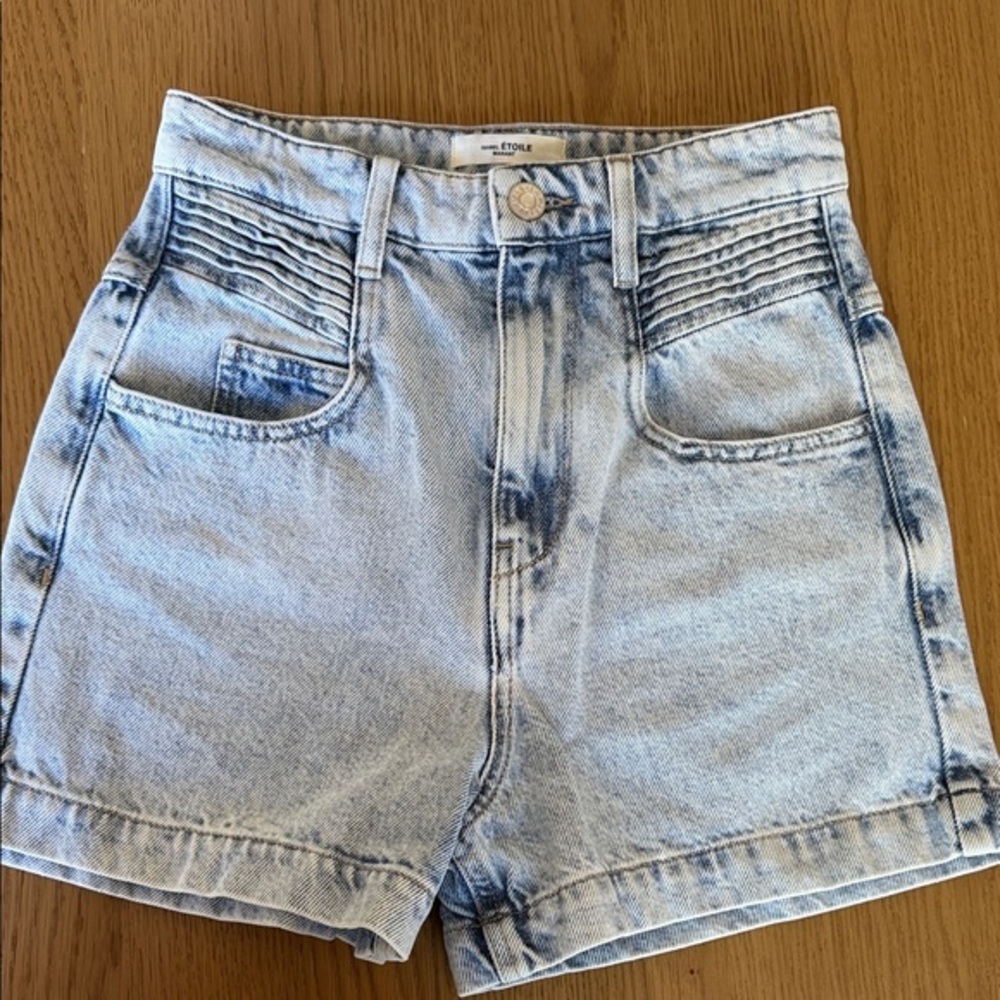High-Rise Light Blue Denim Shorts by Étoile